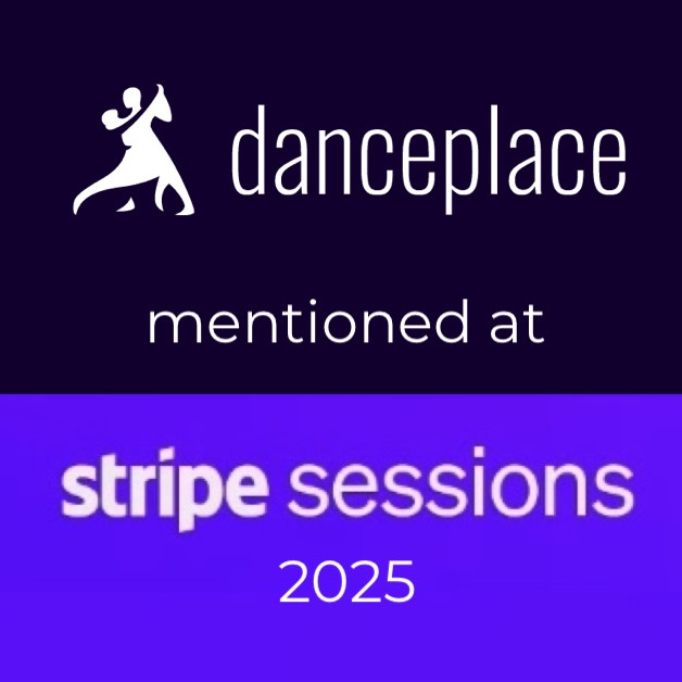 A graphic or photo of a dance studio with the Danceplace platform logo, representing the fastest emerging vertical SaaS company recognized by Stripe.